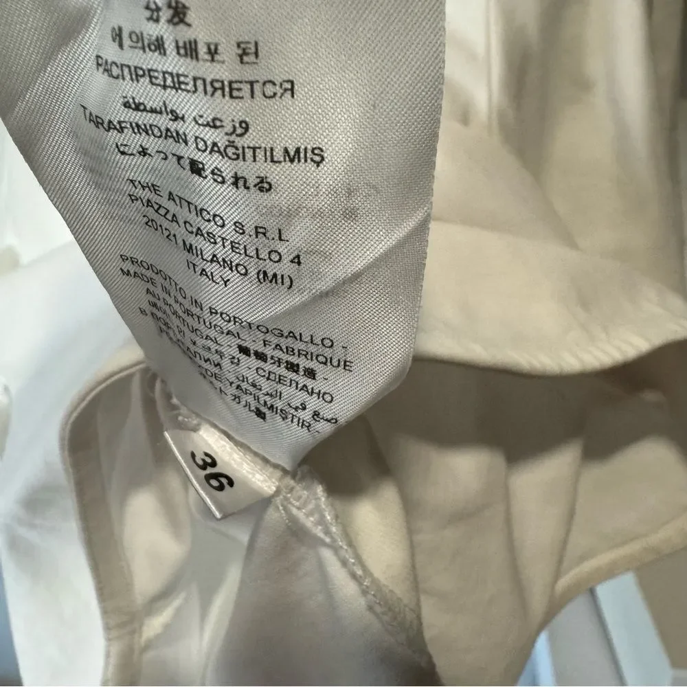 Revolve THE ATTICO Aurelie Cotton T-shirt White Top Size 36